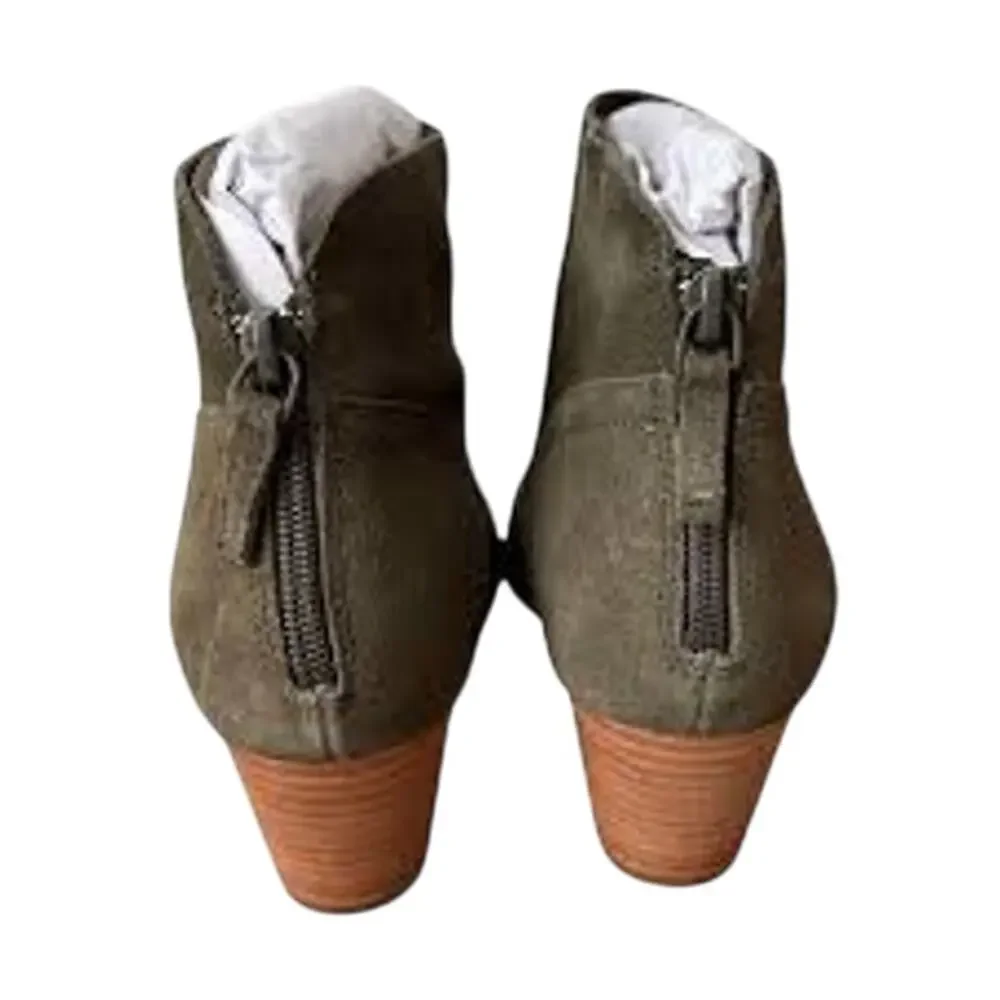 Green Violet & Red Suede Cupid Booties
